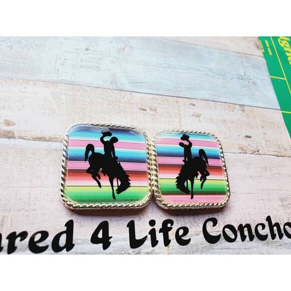 Bronc rider concho, custom concho, slide, western accessories,  unique concho - Picture 2 of 3